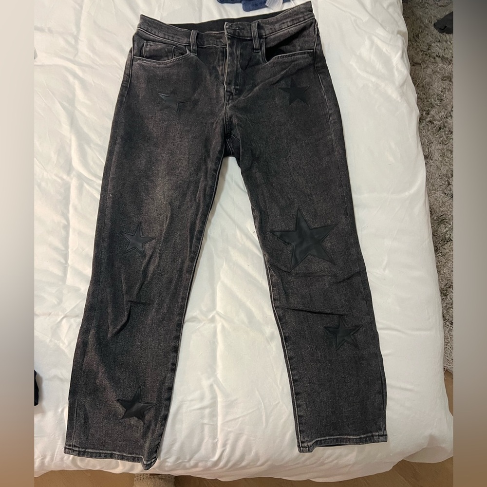 Blank NYC Women’s Dark Gray Star-Embellished Jeans